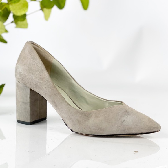 light gray block heels